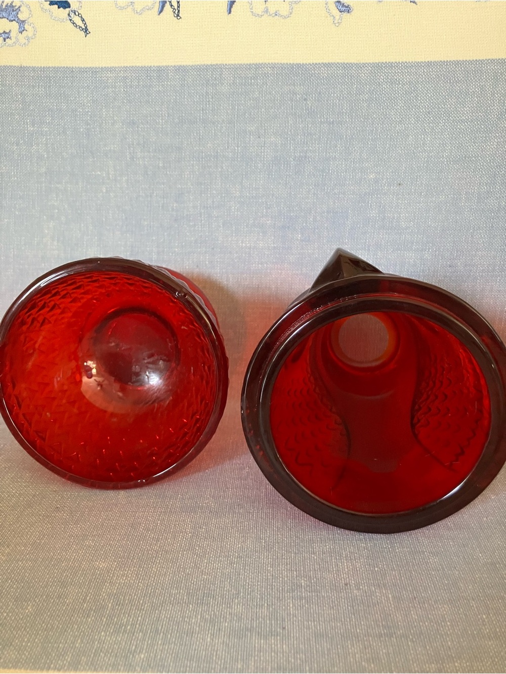 Fairy Light Vintage Viking Glass -Ruby Red Owl Fairy Lamp 7” tall - Picture 7 of 11